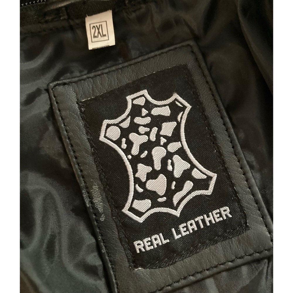 NEW Leather Moto Style “Edinburgh” Bomber Jacket Size XXL/2XL - Picture 8 of 15